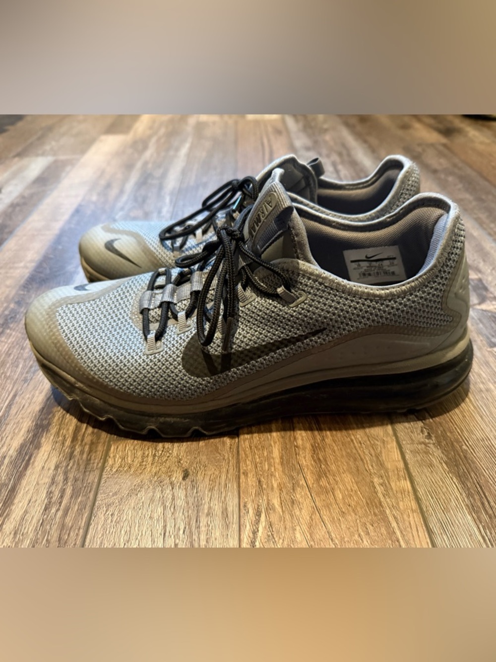 Nike Men’s Grey and Black Mesh Running Sneakers